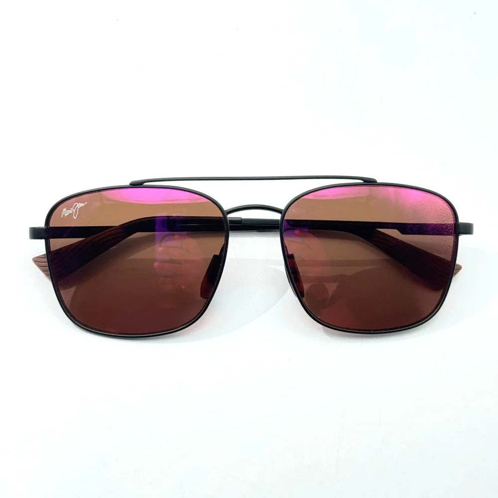 Maui Jim Sunglasses Piwai AF MP-PS MJ645-02A Black Navigator Polarized Asian Fit